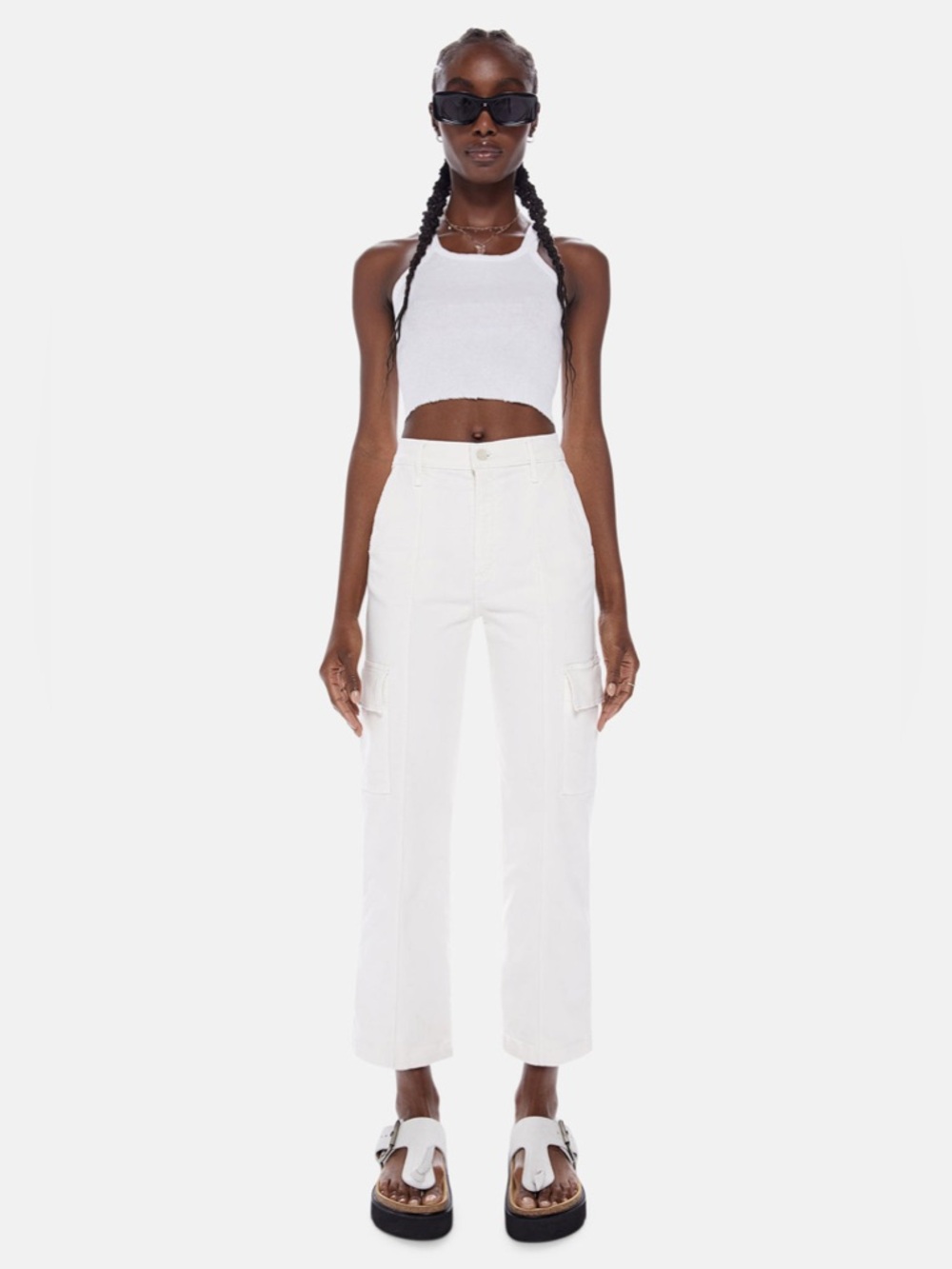 NWT – MOTHER – The Rambler Cargo Ankle – Cream Puff – Sz. 27
